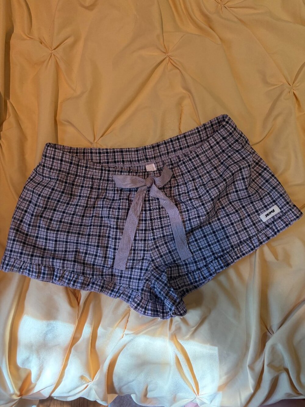 SKIMS Cotton Poplin Sleep Ruffle Shorts